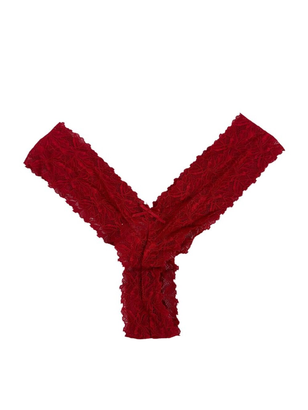 Red Lace Womens Thong Underwear - Size L - 85% Polyamide 15% Elastane